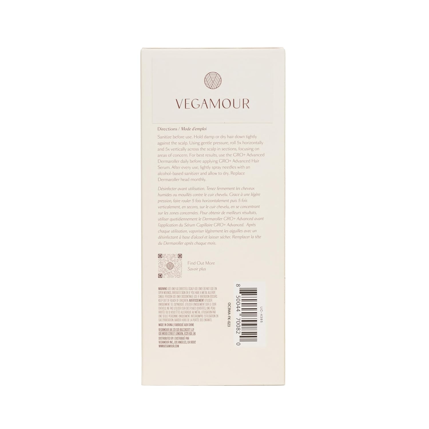 VEGAMOUR GRO+ Advanced Dermaroller - 1,200 Microneedle 0.25mm Scalp Tool | Gently Exfoliates for Maximum Coverage