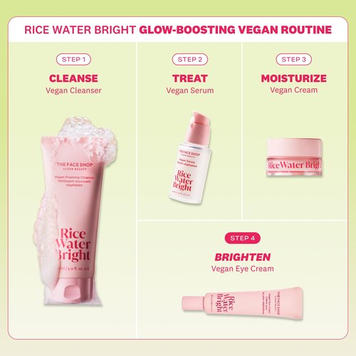 The Face Shop Rice Water Bright Vegan Eye Cream - Eye Cream for Dark Circles - Dark Circles Under Eye Treatment - Under Eye Brightener - Hydrating - Niacinamide - Hyaluronic Acid - Korean Skin Care