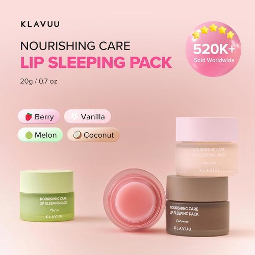 Klavuu Lip Mask - Overnight Deep Hydrating Treatment for Chapped Lips | Berry Flavor, 0.7oz
