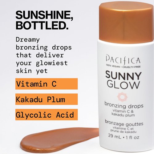 Pacifica Sunny Glow Bronzing Drops - Radiant Skin Enhancer | Vegan & Cruelty-Free