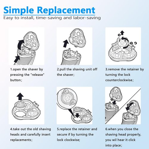 Philips Norelco SH30 Replacement Shaver Heads - Compatible with Series 1000, 2000, 3000 | Precision Blades