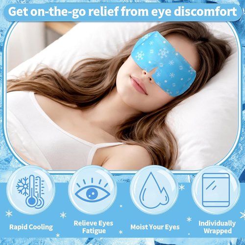 Newcotte Cooling Eye Masks - 36 Pack Mint Scented Hydrogel Patches for Puffy Eyes | Travel Size Relaxation Gift