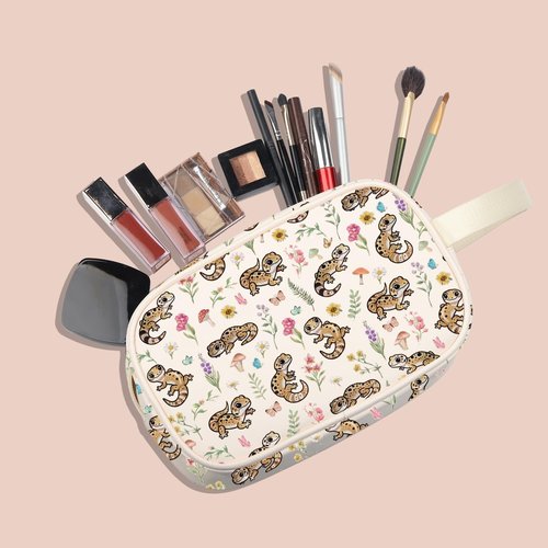G2TUP Leopard Gecko Lover Gift Anatomy Of A Leopard Gecko Makeup Bag L-eopard G-ecko Mom Cosmetics Bag Pet Lizard Reptile Lover Gifts (Of A Leopard Gecko TM)