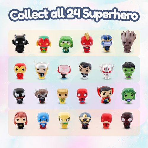 EvolutionUSA 6pc Epic Superhero Bath Bombs for Kids – Childrens Super Hero Bath Bombs with Toy, Organic Bathbomb with Surprise, Fizzy Superhero Bath Balls, Lush Bathbombs Easter, Valentines, Birthday