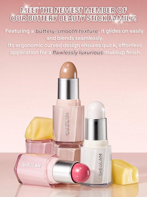 SheGlam Buttery Bling Highlighter Stick - Creamy Gold Makeup for Radiant Face