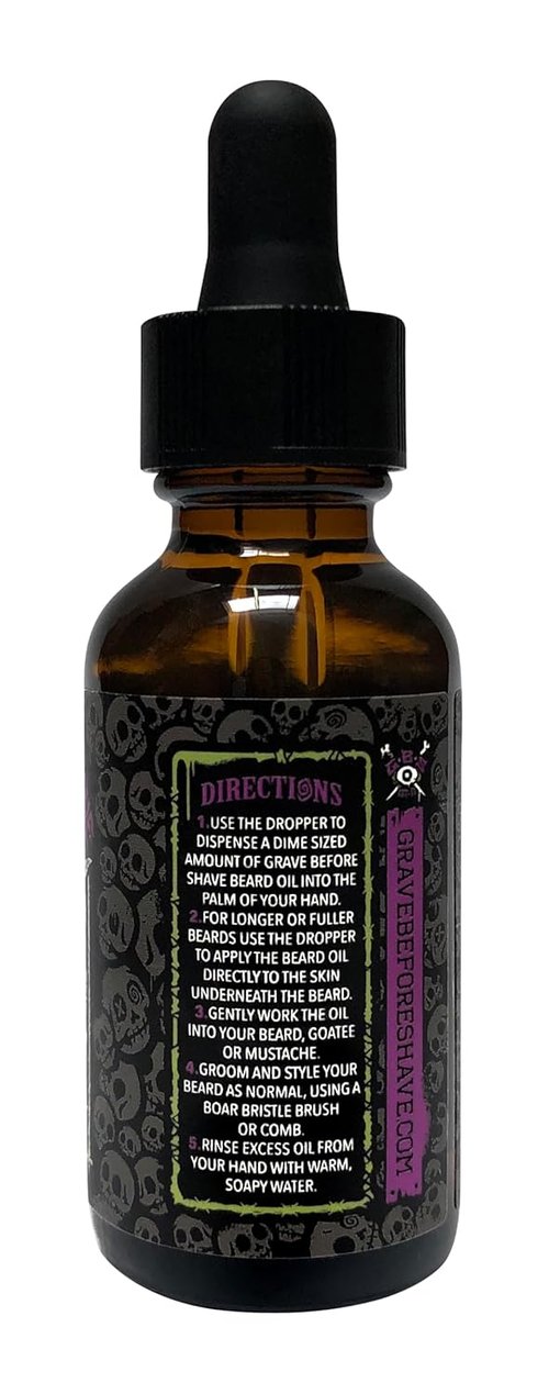 Grave Before Shave Voodoo Blend Beard Oil - 1 Oz Bottle with Dropper Dispenser for Smooth Grooming