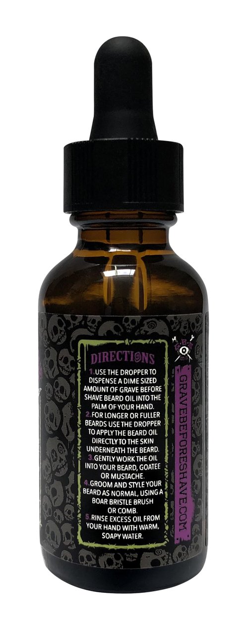 Grave Before Shave Voodoo Blend beard oil 1 oz. Bottle with Dropper top Dispenser