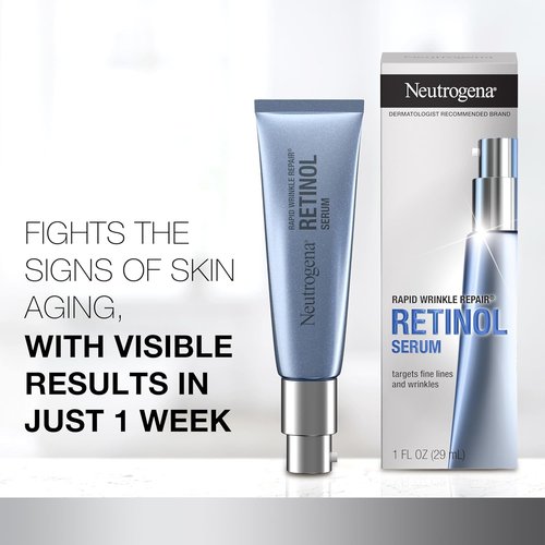 Neutrogena Rapid Wrinkle Repair Serum - Anti-Aging Face Serum with Retinol & Hyaluronic Acid | 1 fl. oz