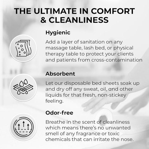 Disposable Massage Bed Cover | 60 Non-Woven Sheets - Ideal for Spa, Tattoo & Waxing - 31.5 x 71 Inches