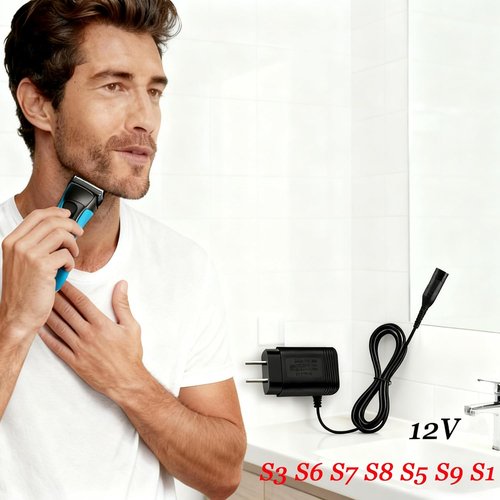 Braun 12V Charger - Compatible Power Adapter for S3, S6, S7, S8, S5, S9 Electric Razors | Wall Charging Cord