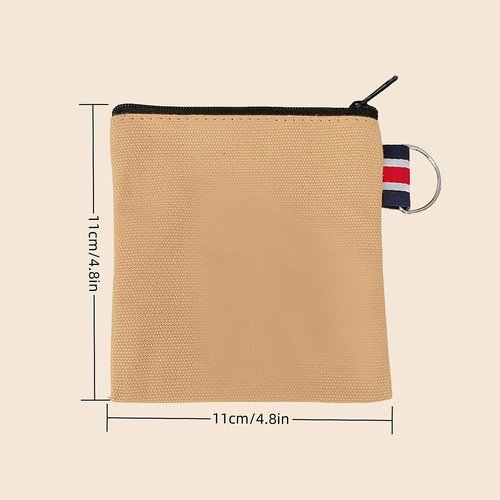 FKUMLUN 6 Pack Small Canvas Zipper Tool Bag,Square Pocket Mini Toiletry Bag, Multi-Purpose Storage Organizer Portable Travel Makeup Pouch with Hanging Ring(4inch)