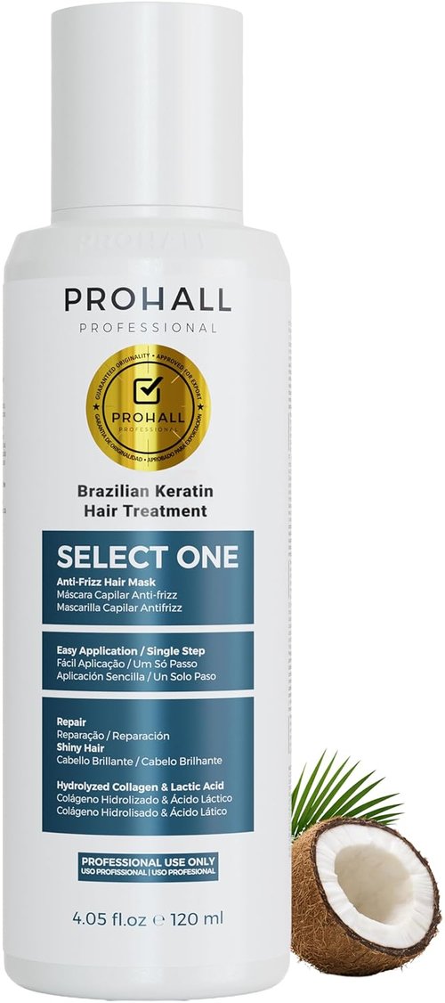 Prohall Select Brazilian Keratin Treatment - Formaldehyde-Free Blowout Complex 4.05 oz | At-Home Hair Smoothing