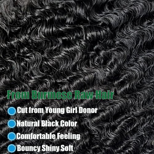 Burmese Curly Bundles Human Hair 14 Inches 3C4A Water Wave Quick Weave with Spiral Curly End 100% Unprocessed Kinky Curly Human Bundles in Hair Extensions Natural Black