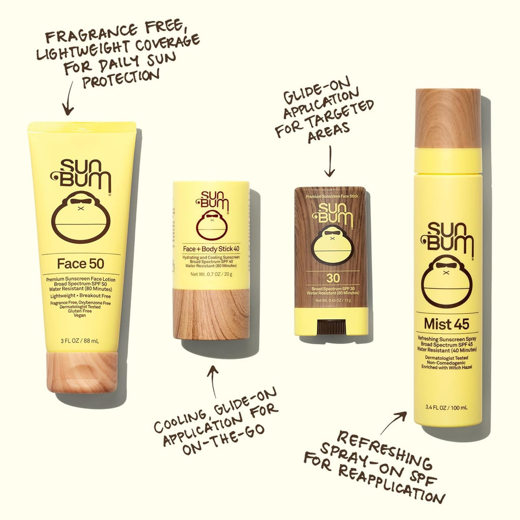 Sun Bum Original SPF 45 Sunscreen Mist - Moisturizing Facial Spray with Vitamin E - Travel Size 3.4 oz | Hawaii 104 Compliant