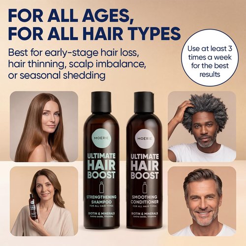 Moerie Hair Growth Shampoo & Conditioner | Biotin & Rosemary Formula for Thinning Hair – Promotes Regrowth