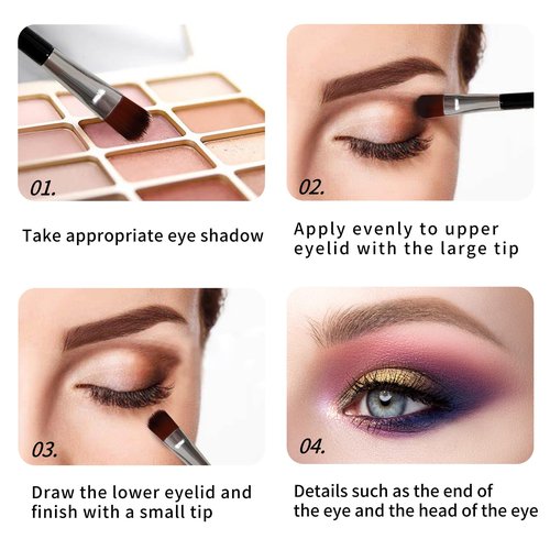 Neuorge 30pcs Eyeshadow Applicators Disposable Dual Sides Makeup Brush, 2 in 1 Eyeshadow Brush with Soft Sponge Head Eye Makeup Cosmetic Tool with Box for Women Lady(2.95inch, Black)