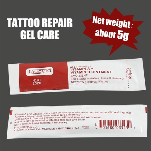 Narkysus Tattoo Scar Repair Gel Cream - 50 Pack Professional Aftercare Vitamins A&D Ointment for Tattoo Healing Removal Portable Skin Protection for Tattoo Artists and Studios