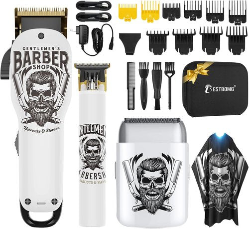 BESTBOMG® Hair Clippers for Men - Professional Beard Trimmer Kit with Ceramic T-Blade | Perfect for Barbers & Gifts