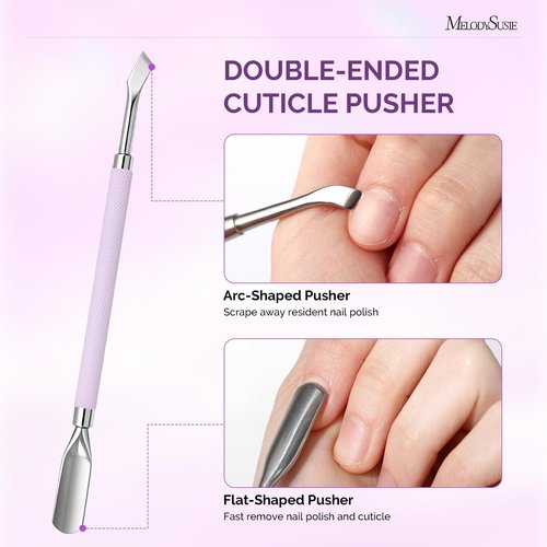 Melodysusie 4 in 1 Acrylic Nail Clippers Set, with Cuticle Trimmer and Dual-Ended Cuticle Pusher Remover, Stainless Steel Acrylic Nail Cutter Set, Pedicure Manicure Acrylic Nail Tools for Home Salon