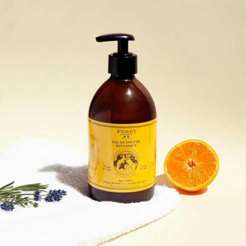 Feret Parfumeur Botanical Hand & Body Liquid Soap - Hydrating Lavender, Rosemary & Orange Peel Cleanser | 500ml