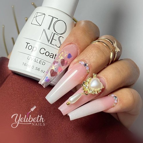 TONES Gel Nail Polish Top & Base Coat, 16ml High Gloss Clear Gel Polish for UV & LED, Extra Shine & Long Lasting Acrylic & Dip Powder Nails Top & Base Coat Nail Art Design Home DIY Manicure