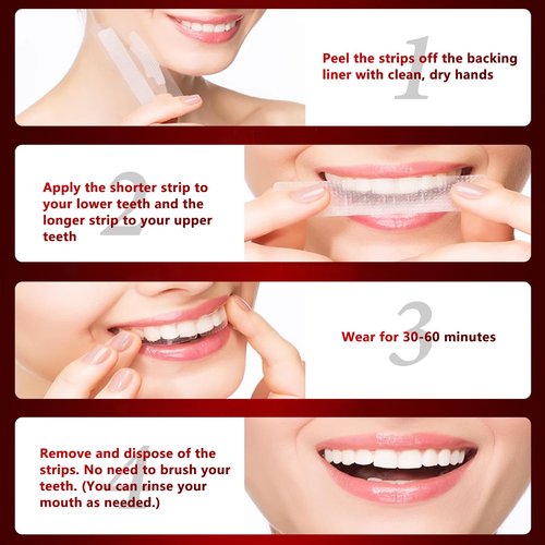 Teeth Whitening Strips for Tooth White: Professional Dentist Formulated Teeth Whitener Enamel-Safe Non-Slip 28 Strips 14 Treatments
