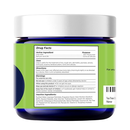 FOOT CURE Tea Tree Oil Foot Cream - Moisturizing Relief for Dry, Cracked Feet | 2 oz