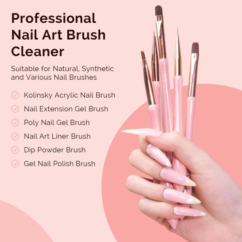 MelodySusie Nail Brush Cleaner, Acrylic Gel Nail Brushes Cleaning & Restoration Wax and Gel Removing Solution for Manicure Salon at Home 80ml/2.71fl.oz