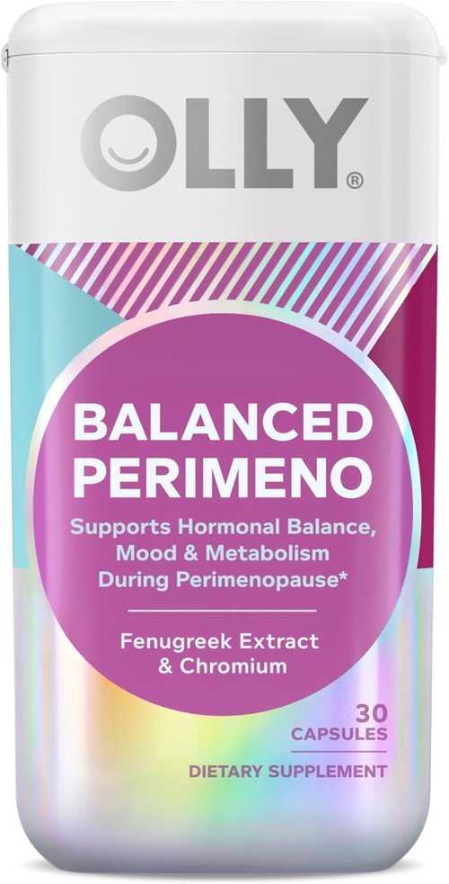 OLLY Balanced Perimeno Capsules - Support Hormonal Balance & Mood During Perimenopause | 30 Count