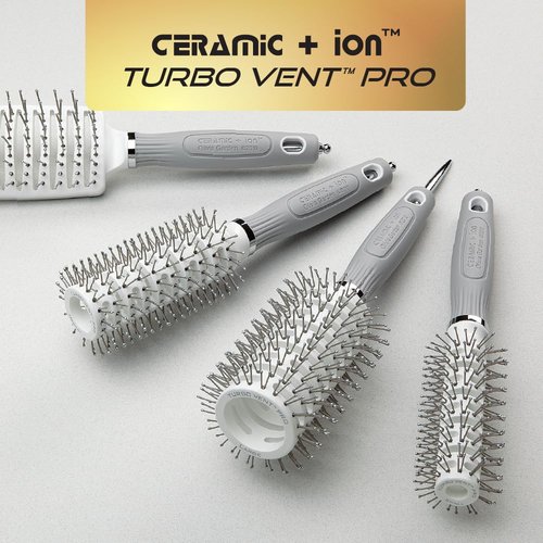 Olivia Garden Ceramic + Ion Turbo Vent Pro Hair Brush - Fast Drying & Smoothing | Ideal for All Hair Types