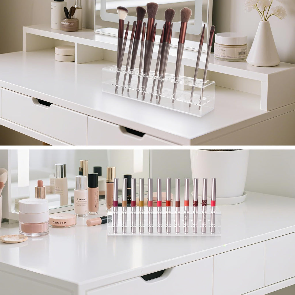 Wiojtry Nail Art Tool Organizer, Nail Brush Holder, Nail Technician Gifts, Storage for Storing Pro Beauty Finger Nailcare Art Kit Tools Makeup Display Case Refillable Container Holder Organization