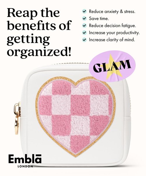 HEART Valentine Makeup Bag Travel Cosmetics Pouch and Toiletry Bag, Nylon Zipper Pouch Purse, Cute Make Up Organizer Storage Tote for Women Girls, Travel Skincare Case, Small Makeup Bags, White