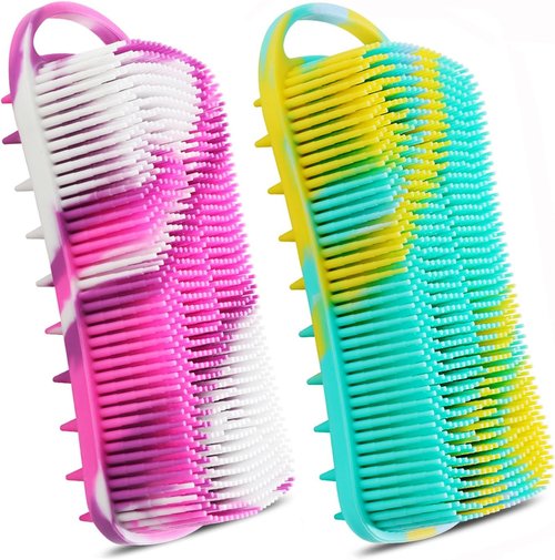 Skiennix Silicone Body Scrubber - Gentle Exfoliating Bath Brush for Women | Travel-Friendly Design