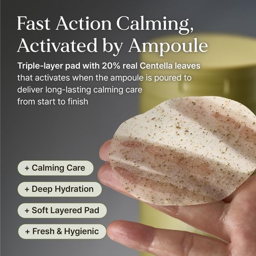 Rbfy. 7 Relief Ampoule Pad (100 pads) – Quick Calming & Soothing Serum-Infused Toner Pads with 7 Herbal Blend, Moisturizing Comfort for Stressed and Sensitive Skin | Family-Friendly, Korean Skincare