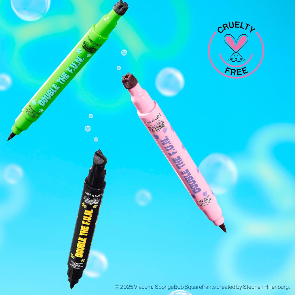 Wet n Wild Spongebob Double The F.U.N. Liquid Eyeliner & Stamp - Vibrant Colors for All-Day Wear