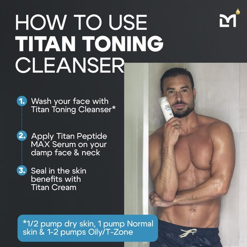 Man Labs Titan Anti-Aging Face Wash | Gentle Exfoliating Cleanser for Men – Hydrate & Revitalize – Unscented, All Skin Types