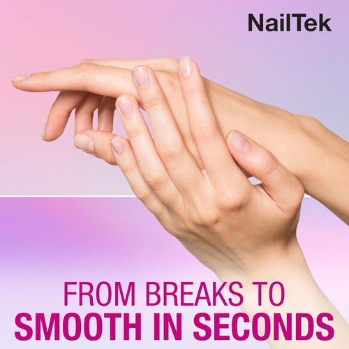 Nail Tek Crystal File - Durable Glass Nail File with Case, Gentle for Natural Nails, Mini 3” Fuchsia