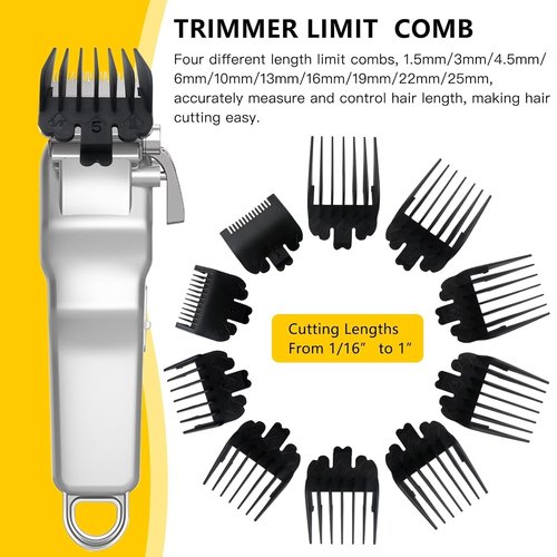 BaBylissPRO Clipper Guards - 10-Pack Attachment Combs Set for FX870, FX890, FX825, FX673 | Cutting Lengths 1/16-1 Inch
