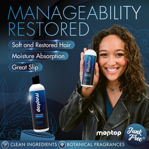 MopTop Salon Daily Conditioner - Color Safe Hair Moisturizer for Dry, Damaged Hair | 12oz Lemon Sage