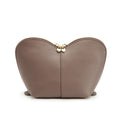 Kattee Leather Makeup Bag, Travel Large capacity Comestic Bag for Women, Heart Shaped Portable Organizer Toiletry Bag for Working,Khaki