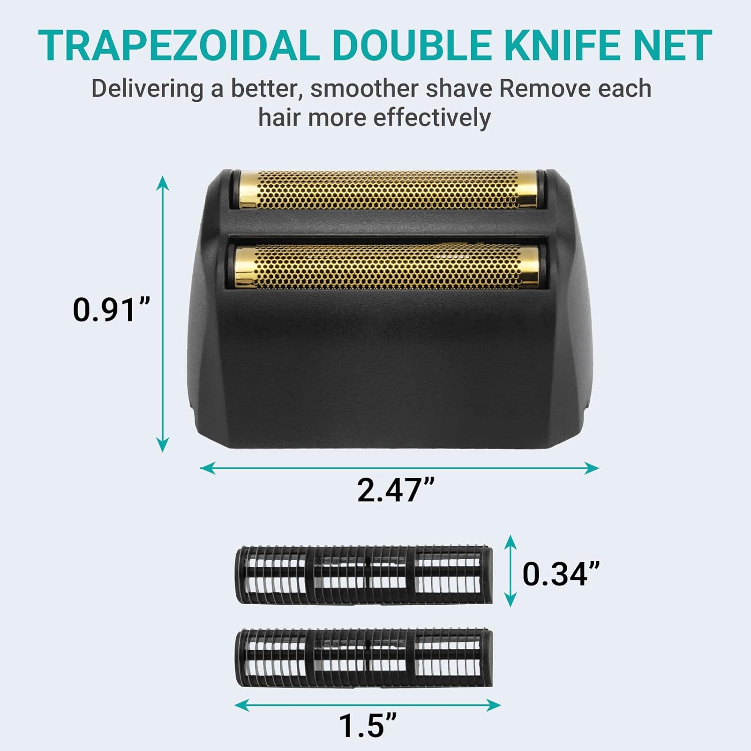 Wahl 5 Star Series Shaver Foil Head - Replacement Cutter Bar for Super Close Shaving | 2 Pack, Black