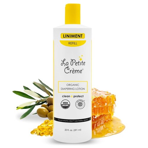 La Petite Creme Diapering Lotion - Gentle Moisturizer & Skin Cleanser with Organic Ingredients | 20 oz