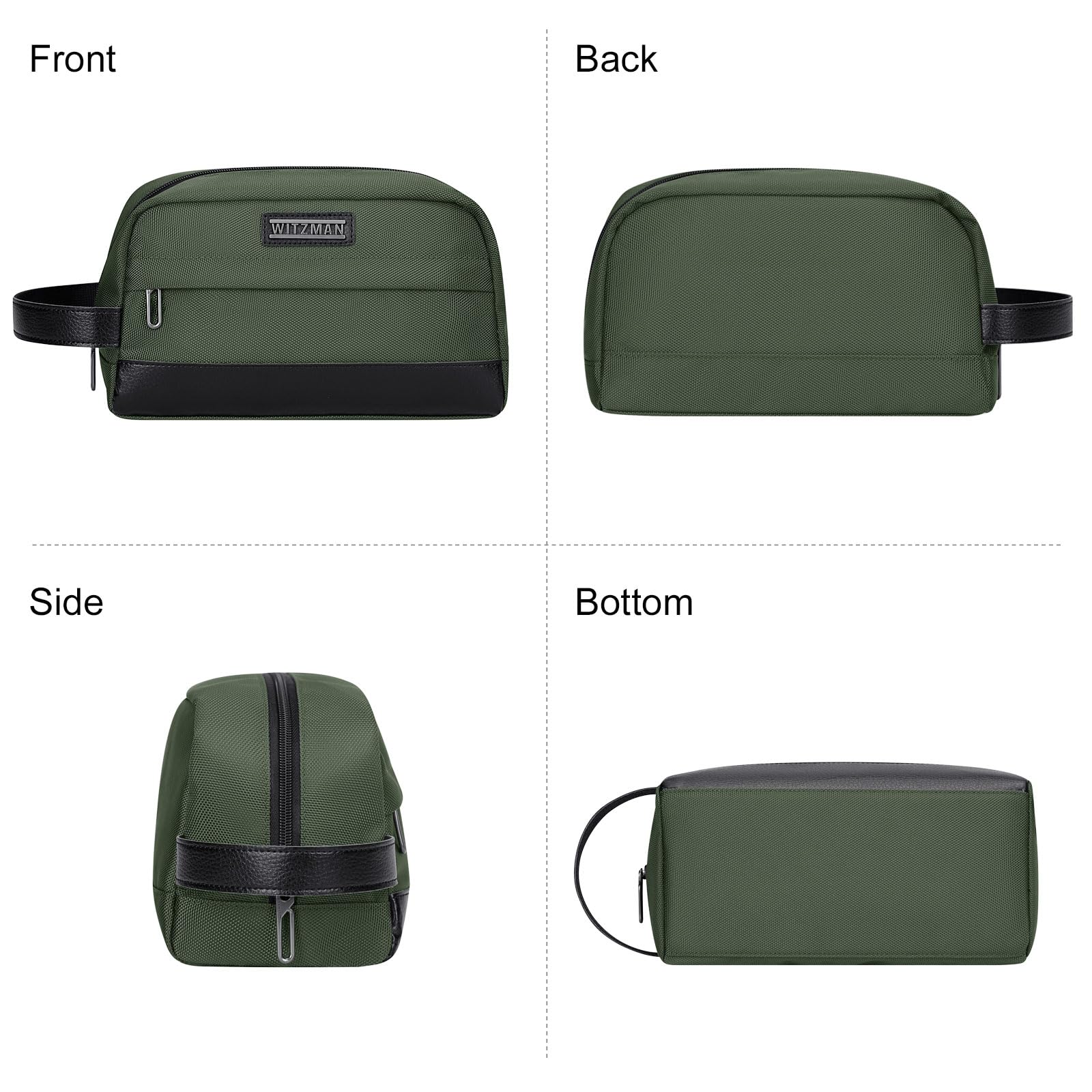 WITZMAN Toiletry Bag for Men Women Lightweight Hanging Travel Bathroom Bag Water-resistant Dopp Kit Shaving Bag Cosmetic bag （B692 Army Green）