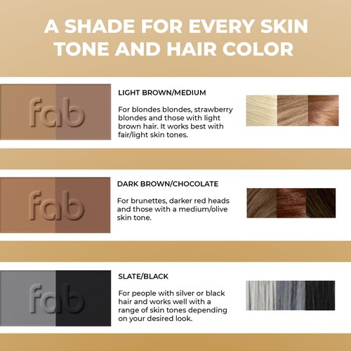Fab Brows Duo Eyebrow Kit, Ultimate Brow Stencil Kit with Compact Powder Mirror and Eyebrow Shaper, Waterproof Eyebrow Makeup Kit Contour Palette, Eyebrow Cosmetics, (Light/Medium Brown)
