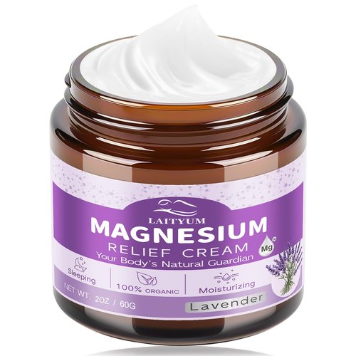 Magnesium Body Lotion - Magnesium Cream [NATURAL & ORGANIC] Lavender Magnesium Lotion for Sleep,Muscle Pain, Leg Cramps, Topical Magnesium Balm with Shea Butter, Coconut Oil, Vitamin E, Safe for Kids