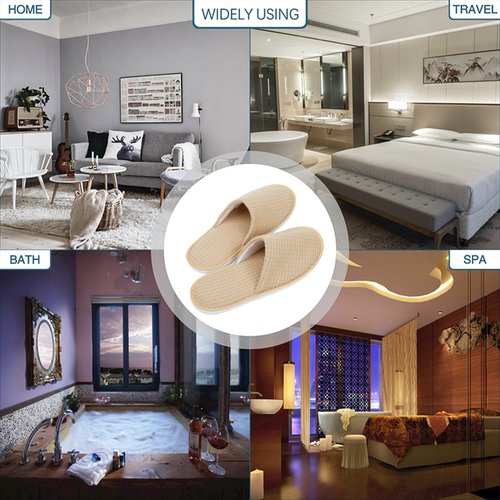 OSTADARRA 6 Pairs Spa Slippers, Non Slip Disposable Slippers For Guest, Washable Reusable, Which Can Be Used As Women Men, House, Indoor, Bathroom, Bedroom, Hotel, Bride Slippers (2 sizes)