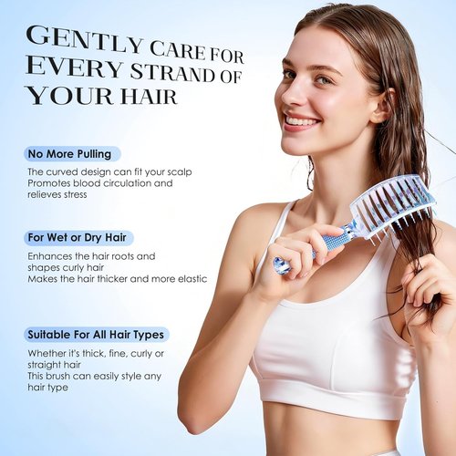 **Skiennix Professional Curved Vent Hair Brush - Faster Blow Drying & Detangling for All Hair Types**