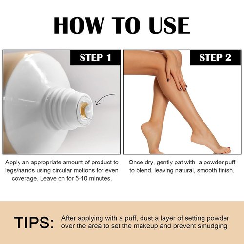 Skiennix Waterproof Leg & Body Makeup Cream - Full Coverage Concealer for Tattoos & Scars | Long-Lasting Natural Finish, 03
