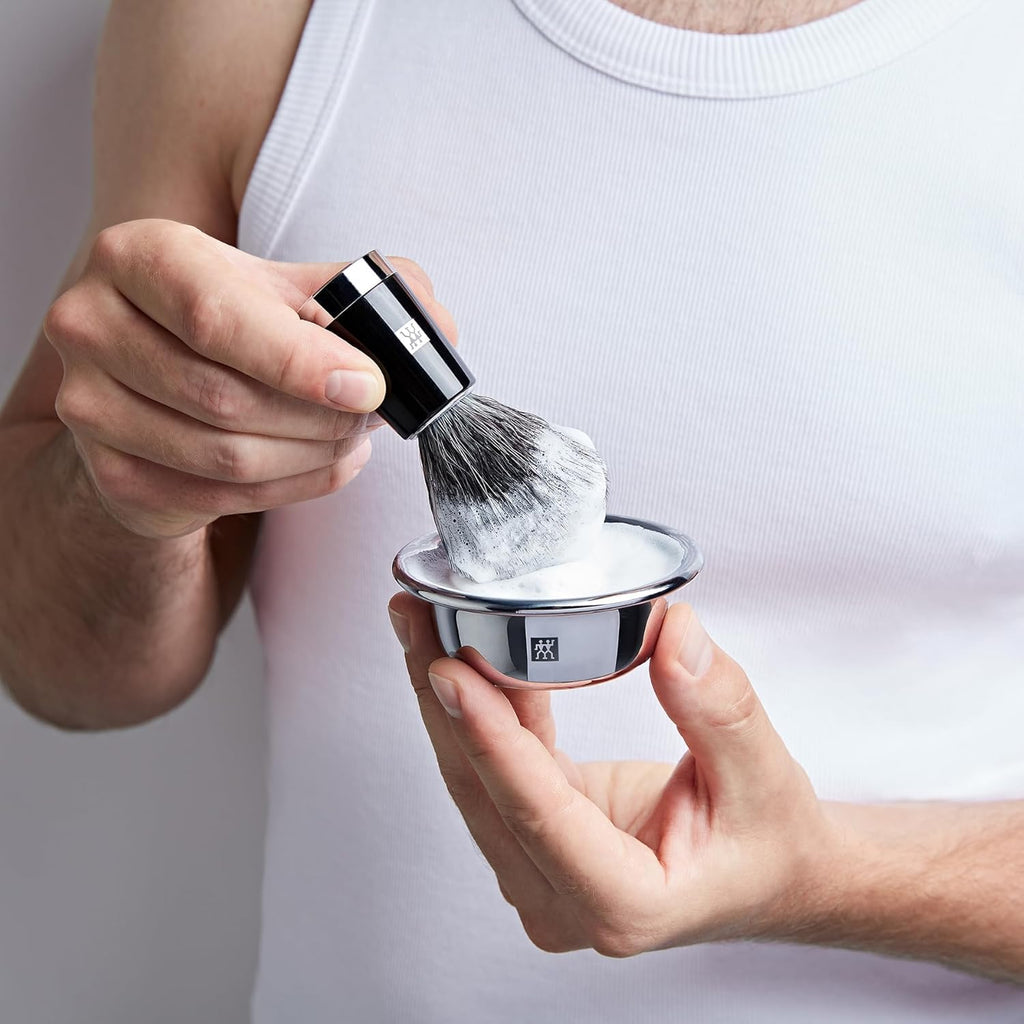 ZWILLING Shaving Bowl (wet shave, storage for shaving soap, bowl for whipping up lather, chrome plated), Silver