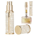 SAWOHO Travel Perfume Bottle Refillable,Valentine's Day Gift Perfume Travel Refillable Mini Spray Bottles Leather Cologne Dispenser, Portable Empty Spray Bottle Dispense Filling Atomizer 5ml (Golden)